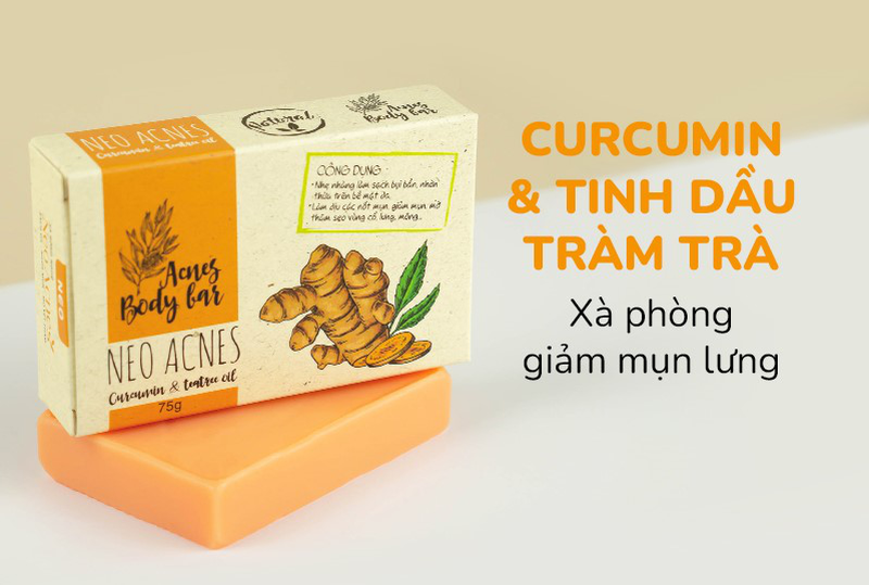 Xà phòng Acnes Body Bar Neo Acnes Curcumin And Teatree Oil làm sạch bụi bẩn, dầu nhờn trên da (75g)